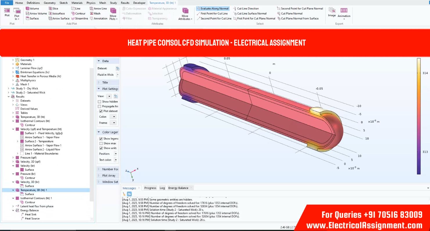 CFD Analysis of Heat Sink Thermal Performance COMSOL screenshot 2